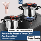 Panela de Pressão TurboChef Aço Inoxidável - Á Prova de Explosões + Brinde: Kit Utensílios