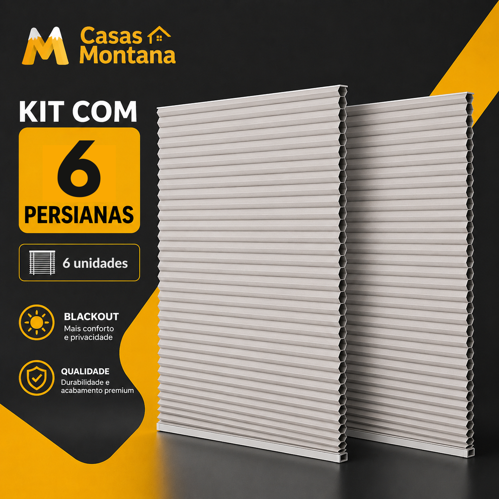 Persiana Plissada Blackout Sem Furos – Fácil Instalação e Ajuste Livre