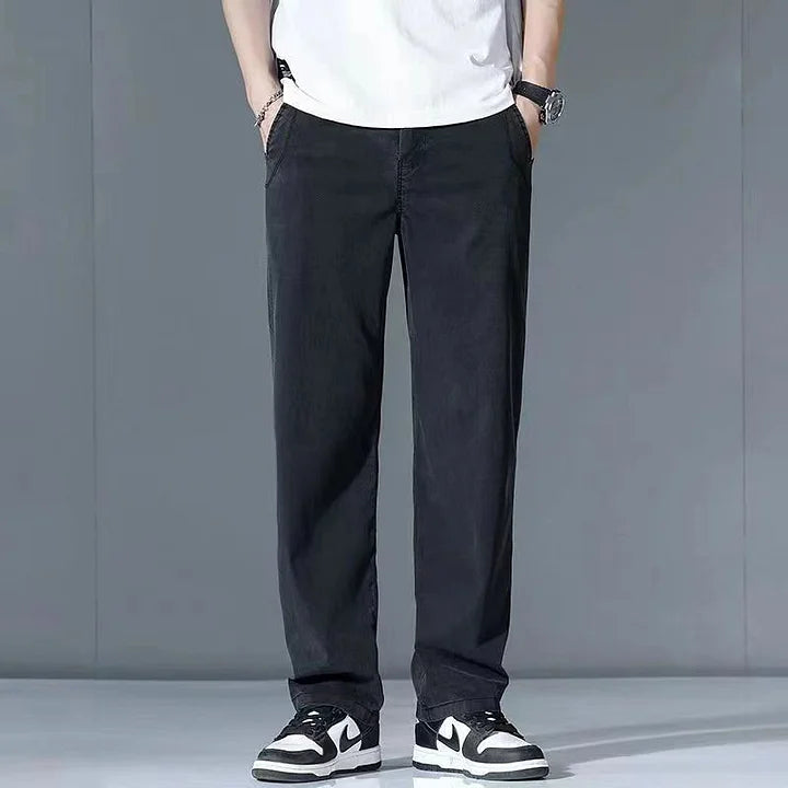 [PAGUE 2 LEVE 3] Calça Masculina em Malha de Algodão Egípcio e Elastano + BRINDES: Carteira e Relógio