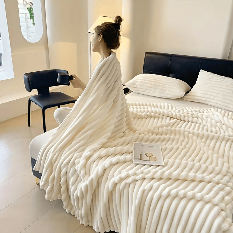 Nuvora™ – Manta Trançada Premium Ultra Macia - Toque Aveludado - Design Sofisticado + 2 Fronhas