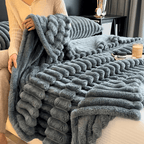 Nuvora™ – Manta Trançada Premium Ultra Macia - Toque Aveludado - Design Sofisticado + 2 Fronhas