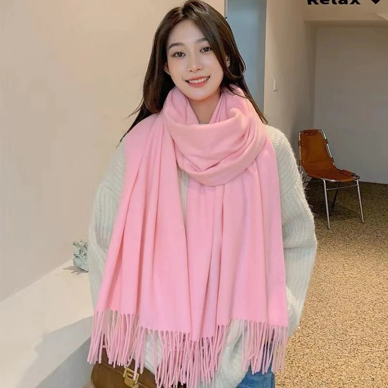 Cachecol Pashmina Feminino Grosso de Inverno