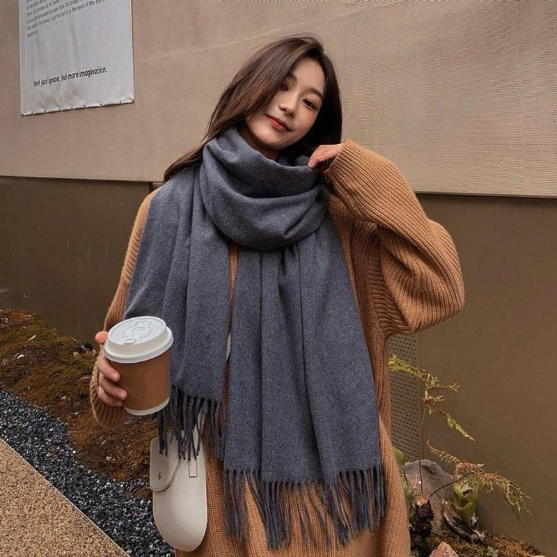 Cachecol Pashmina Feminino Grosso de Inverno