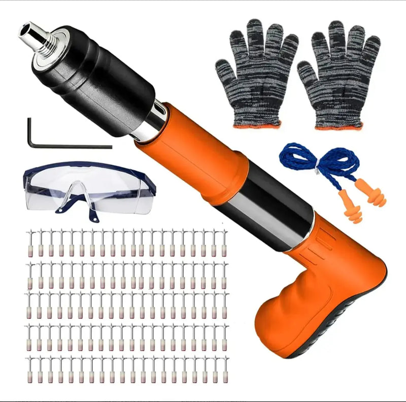 Kit Com Pistola De Fixação De Ação Direta Finca Pinos +200 Pinos