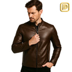 [PAGUE 1 LEVE 2] Jaqueta Masculina Hermes em Couro Legíitmo + BRINDES: Cinto, Carteira e Relógio