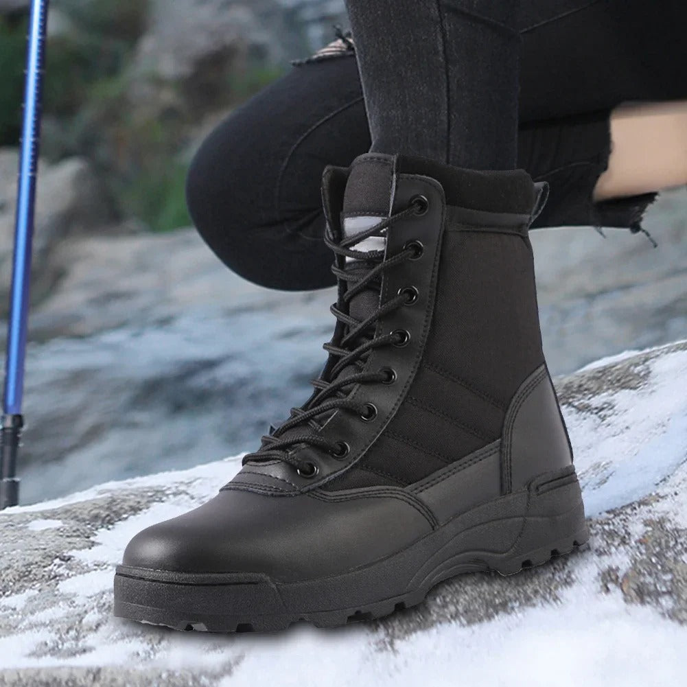 Kit Bota Militar Swat Military + 2 Brindes Táticos: Calça Militar e Relógio Tático